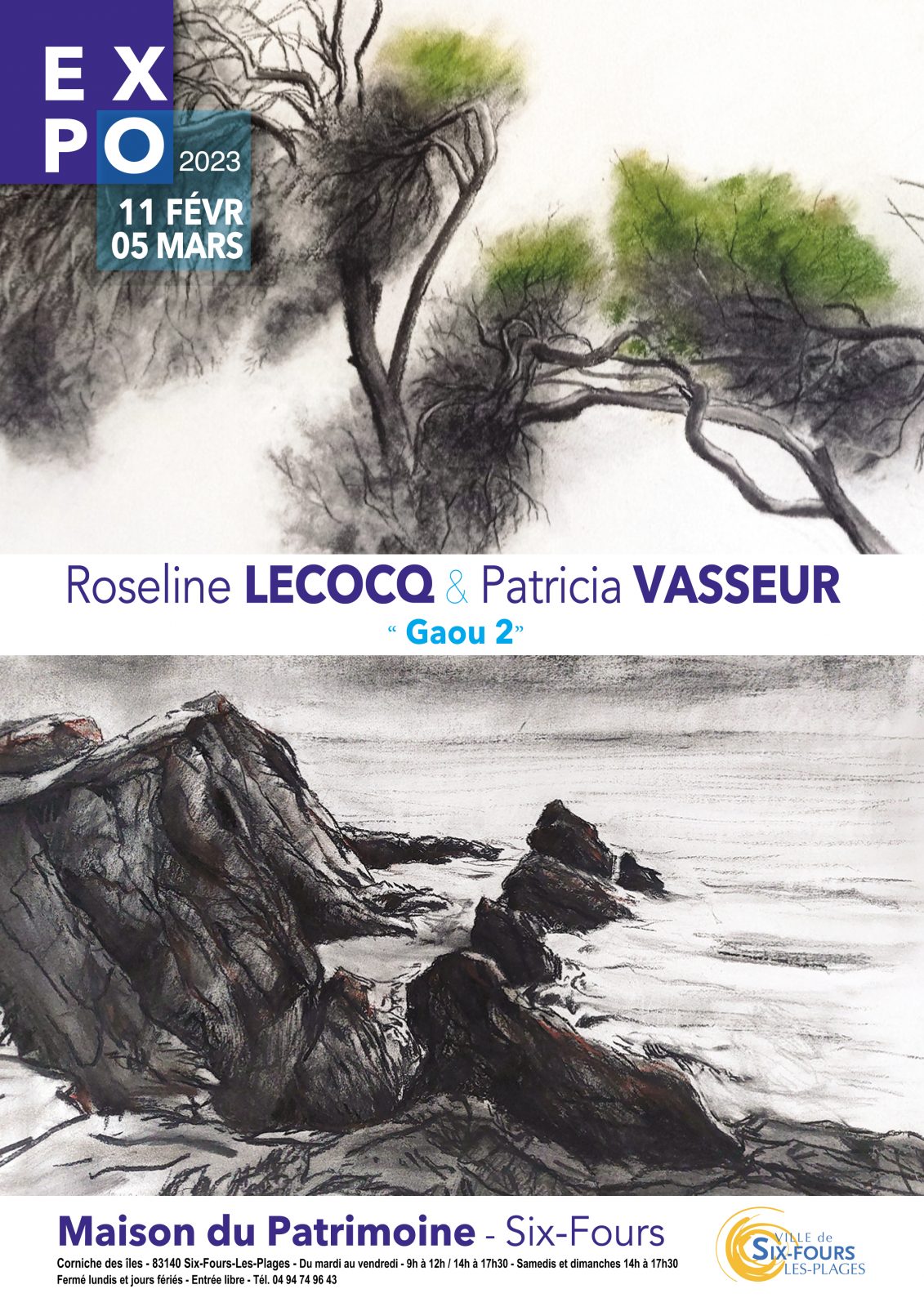 Gaou 2″ painting exhibition with Roseline Lecocq and Patricia Vasseur à Six-Fours-les-Plages - 0